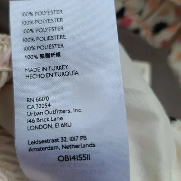 Anthropologie MAEVE Bow-Tie One Shoulder Top Sz 8 Cream Pink Black Boho Zip NWT - Picture 8 of 11